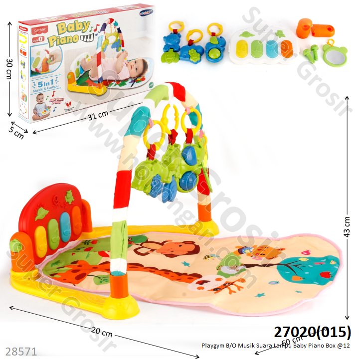 Playgym Piano B/O Musik Suara Lampu Baby Box @16