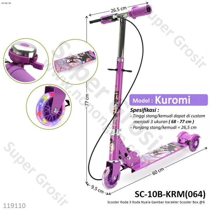 Scooter Roda 3 Roda Nyala Gambar Karakter Scooter Box @6