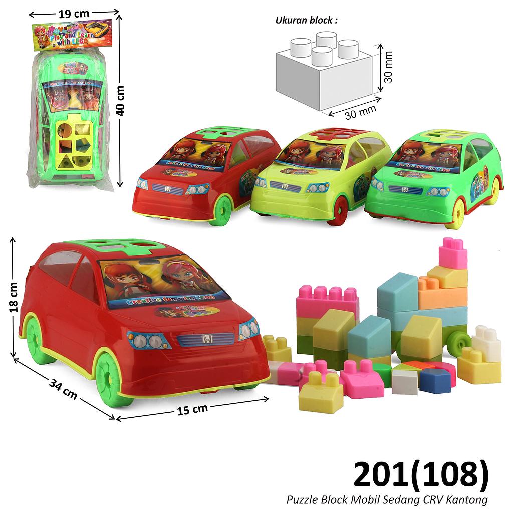 Block 30x30 mm Kemasan Bentuk Mobil CRV Play and Learn with Lego Ktg PVC @30