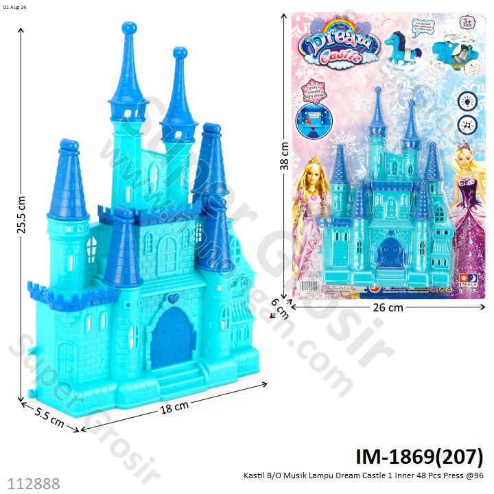 Istana B/O Musik Lampu Dream Castle 1 Inner 48 Pcs Press @96