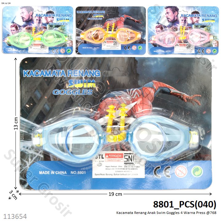 Kacamata Renang Anak Swim Goggles / Diving Glasses 4 Warna Press @768