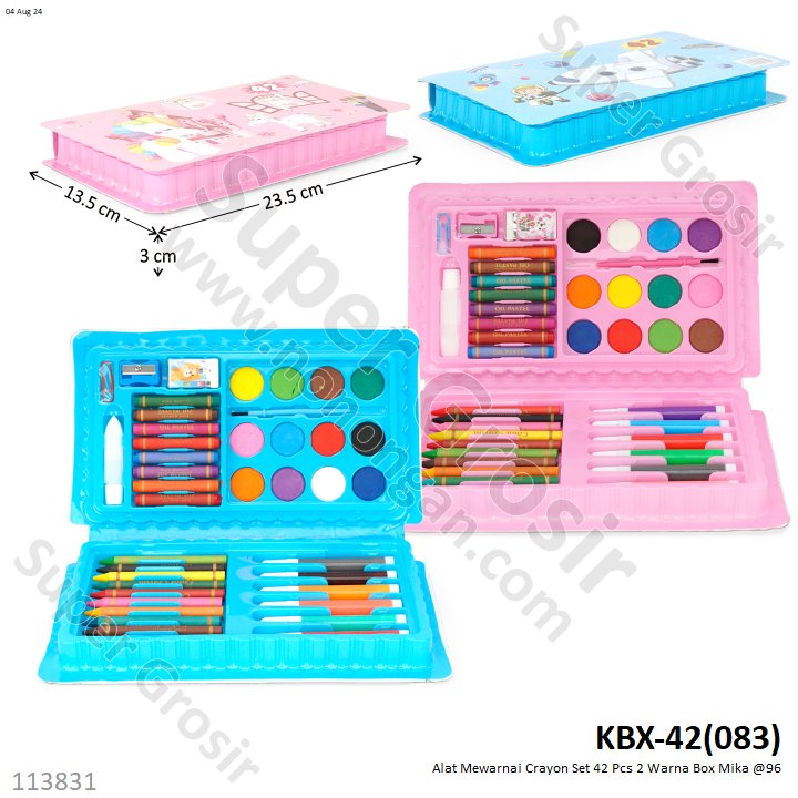 Alat Mewarnai Crayon Set 42 Pcs 2 Warna Box Mika @96