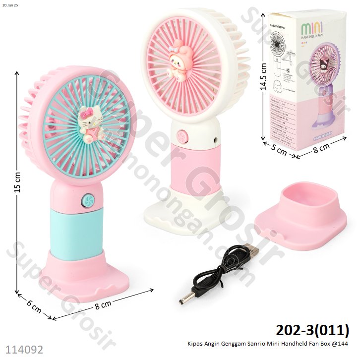 Kipas Angin Genggam Sanrio Mini Handheld Fan 202-3 Box @144