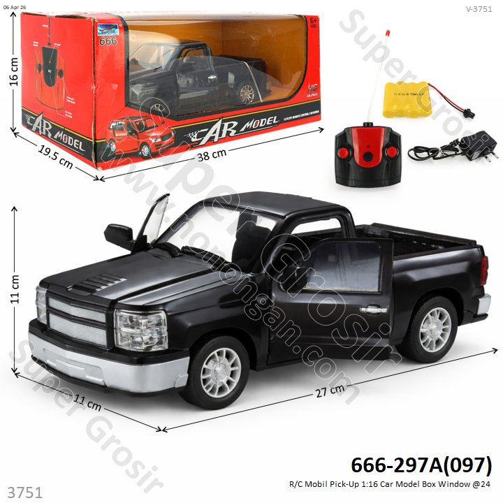 R/C Mobil Pick-Up 1:16 Car Model Box Window @24