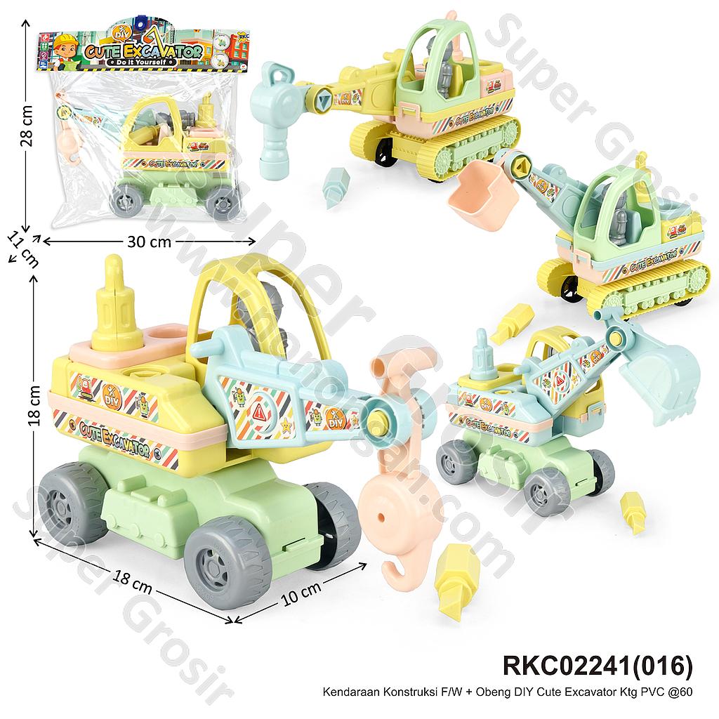 DIY Kendaraan Konstruksi F/W + Obeng Cute Excavator Ktg PVC @60