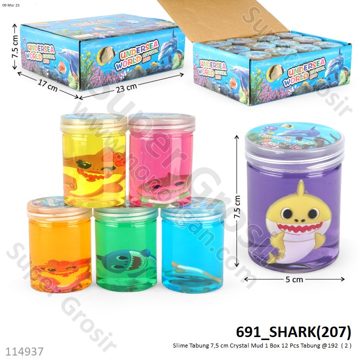 Slime Tabung 7,5 cm Crystal Mud 1 Box 12 Pcs Tabung @240