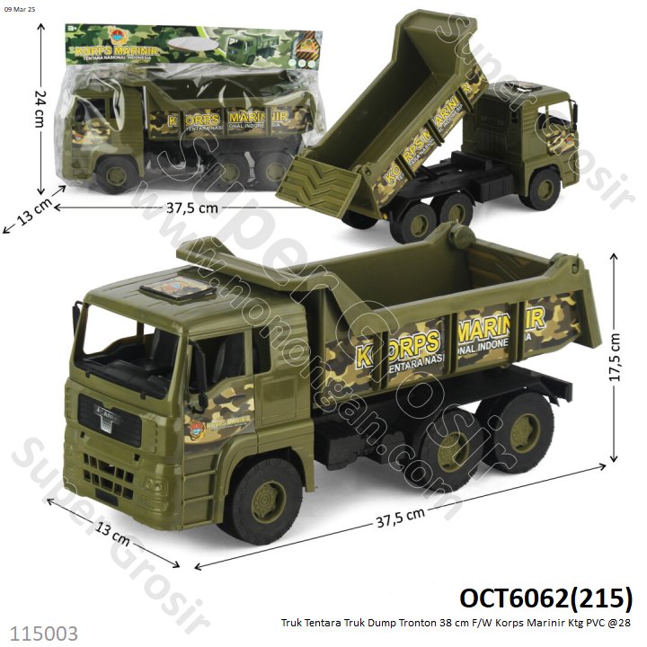 Truk Tentara Dump Tronton F/W 38 cm Korps Marinir Ktg PVC @28