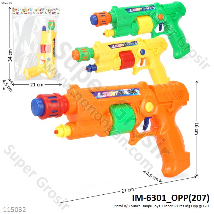 Pistol B/O Suara Lampu Toys 1 Inner 60 Pcs Ktg Opp @120
