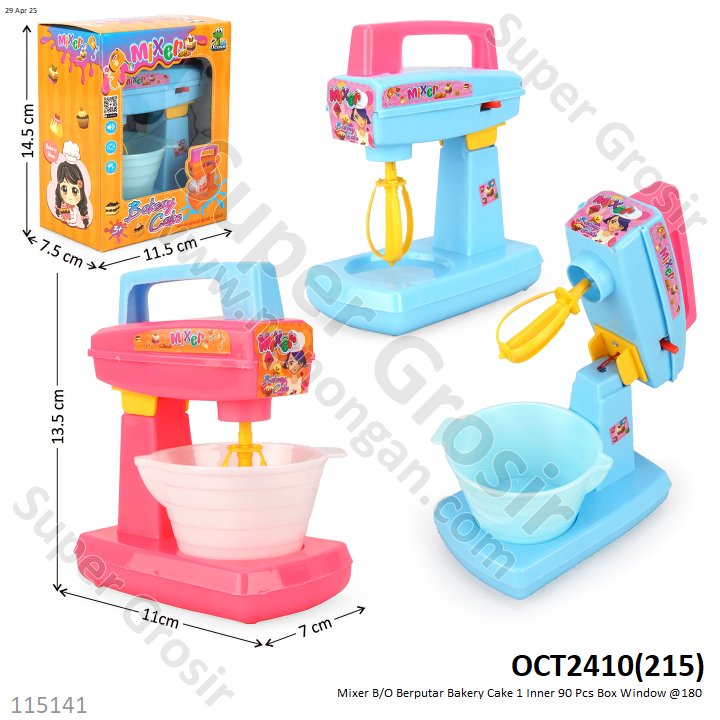 Cooking Set Mixer B/O Berputar Bakery Cake 1 Inner 90 Pcs Box Window @180
