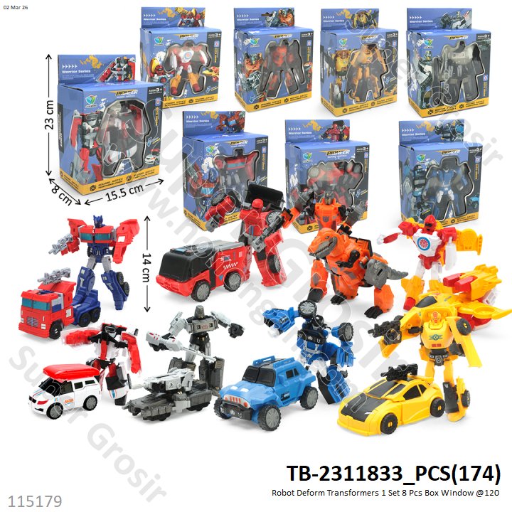 Robot Deform Transformers 1 Set 8 Pcs Box Window @120
