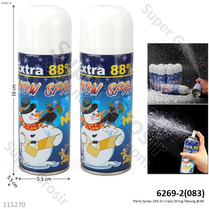 Party Spray 250 ml Crazy String Tabung @48