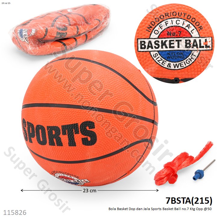 Bola Basket Dop dan Jala Sports Basket Ball no.7 Ktg Opp @50