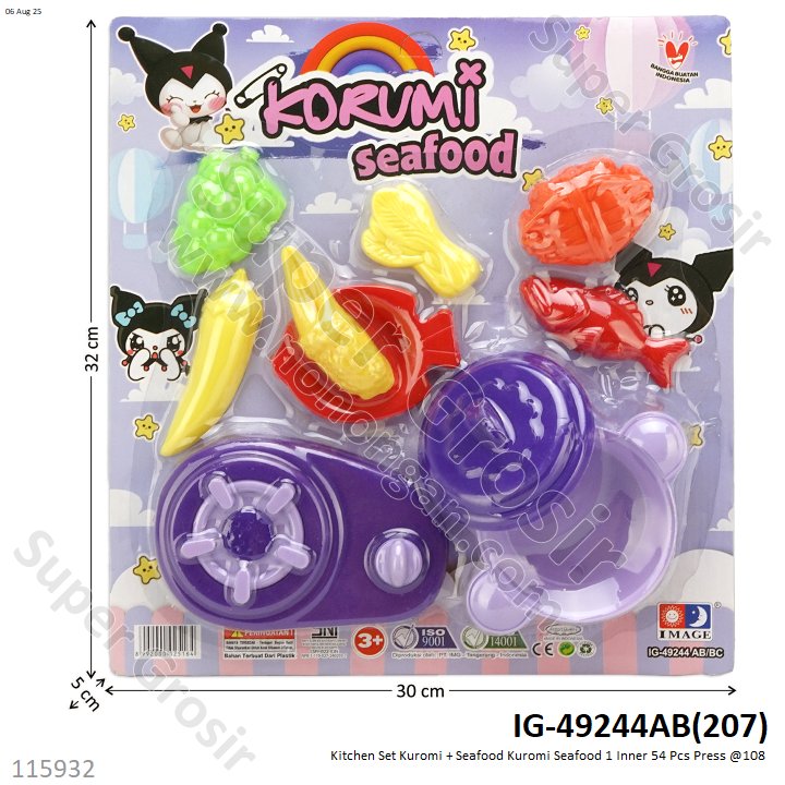 Kitchen Set Kuromi + Seafood Kuromi Seafood 1 Inner 54 Pcs Press @108
