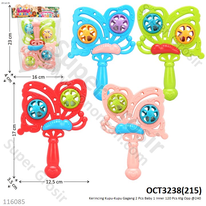 Kerincing Kupu-Kupu Gagang 2 Pcs Baby 1 Inner 120 Pcs Ktg Opp @240