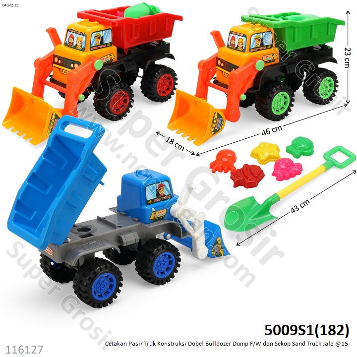 Cetakan Pasir Truk Konstruksi Dobel Bulldozer Dump F/W dan Sekop Sand Truck Jala @15