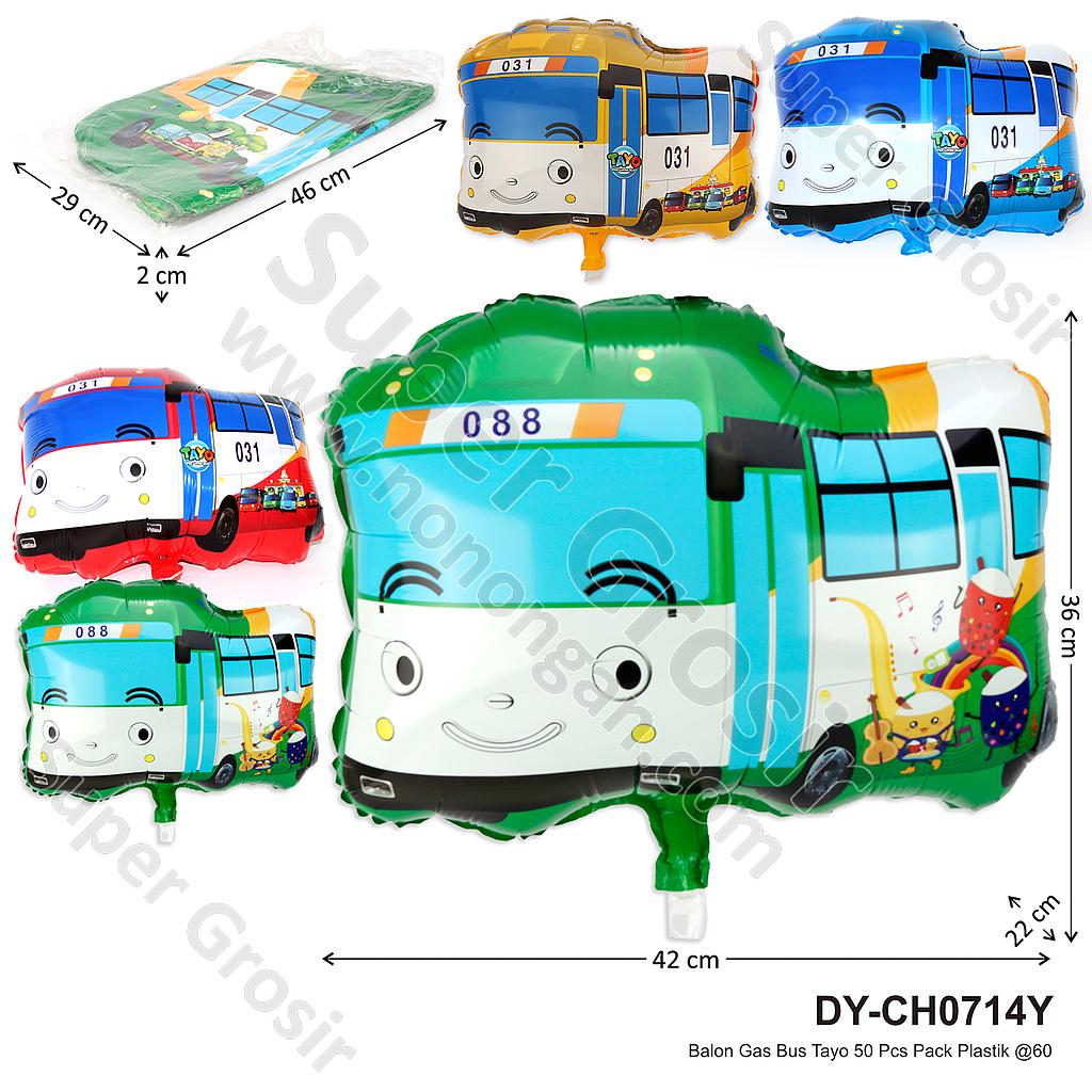 Balon Gas Bus Tayo 50 Pcs Pack Plastik @60
