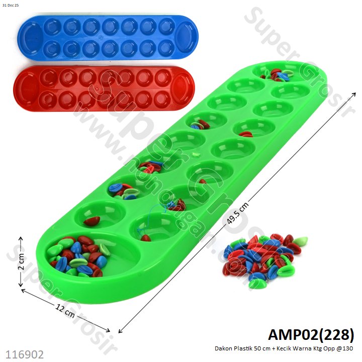 Dakon Plastik 50 cm + Kecik Warna Ktg Opp @130