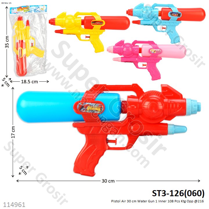 Pistol Air 30 cm Water Gun 1 Inner 108 Pcs Ktg Opp @216