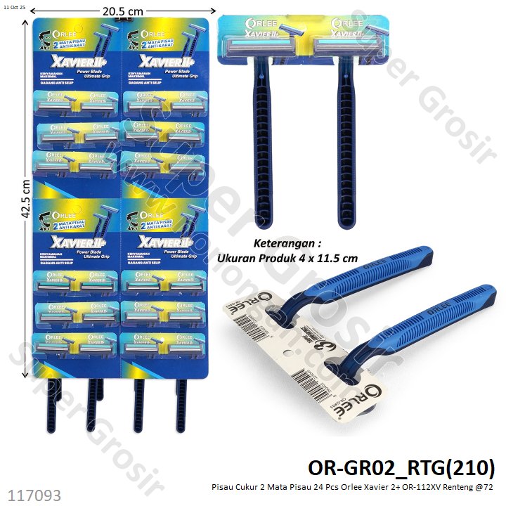 Pisau Cukur 2 Mata Pisau 24 Pcs Orlee Xavier 2+ OR-112XV Renteng @72