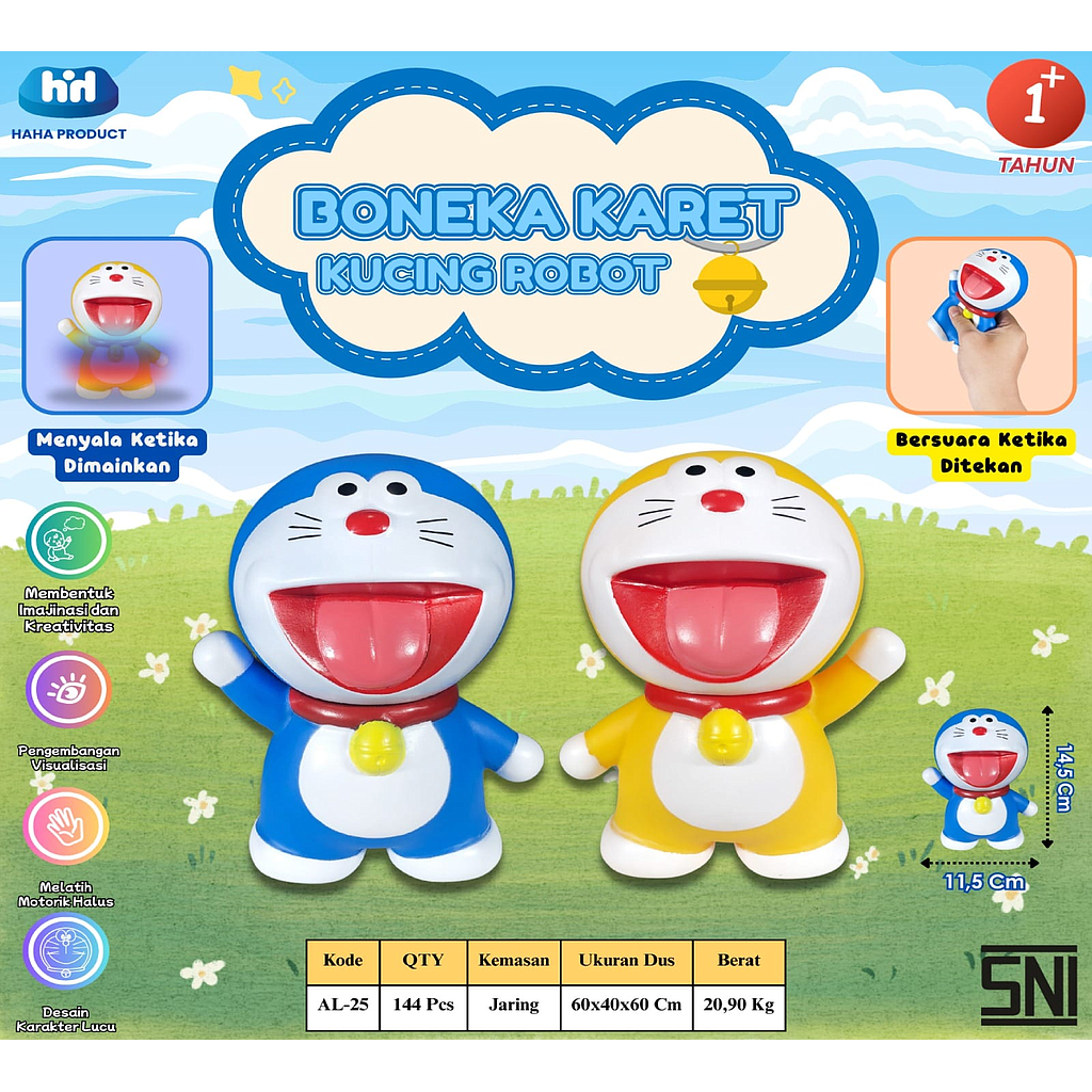 Boneka Cit-cit Doraemon Robot Kucing Lampu Haha Jala @144