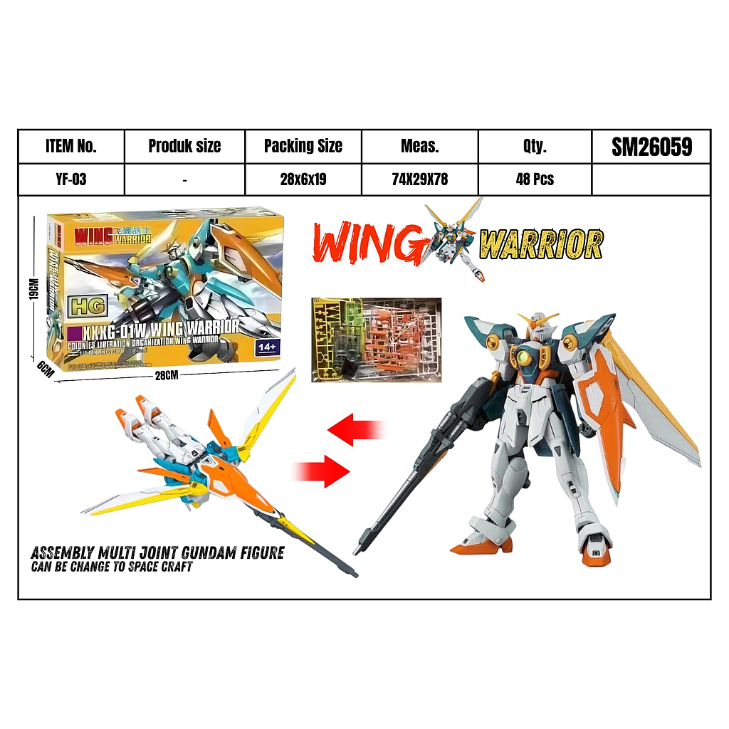 Robot Gundam 1:144 XXXG-01W Wing Warrior Box @48
