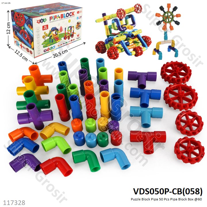Puzzle Block Pipa 50 Pcs Pipa Block Box @60