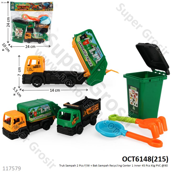 Truk Sampah 2 Pcs F/W + Bak Sampah Recycling Center 1 Inner 45 Pcs Ktg PVC @90