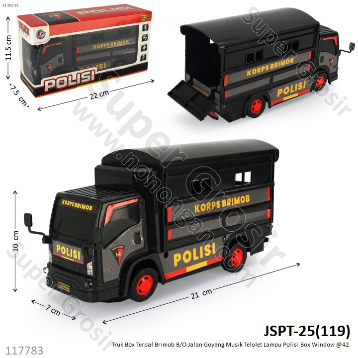 Truk Box Terpal Brimob B/O Jalan Goyang Musik Telolet Lampu Polisi Box Window @42