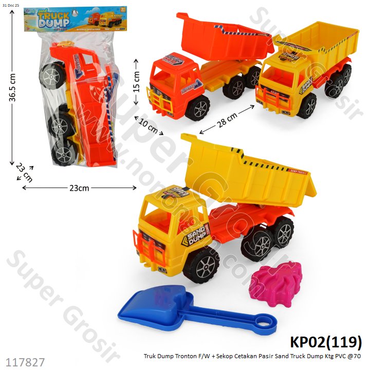 Truk Dump Tronton F/W + Sekop Cetakan Pasir Sand Truck Dump Ktg PVC @70