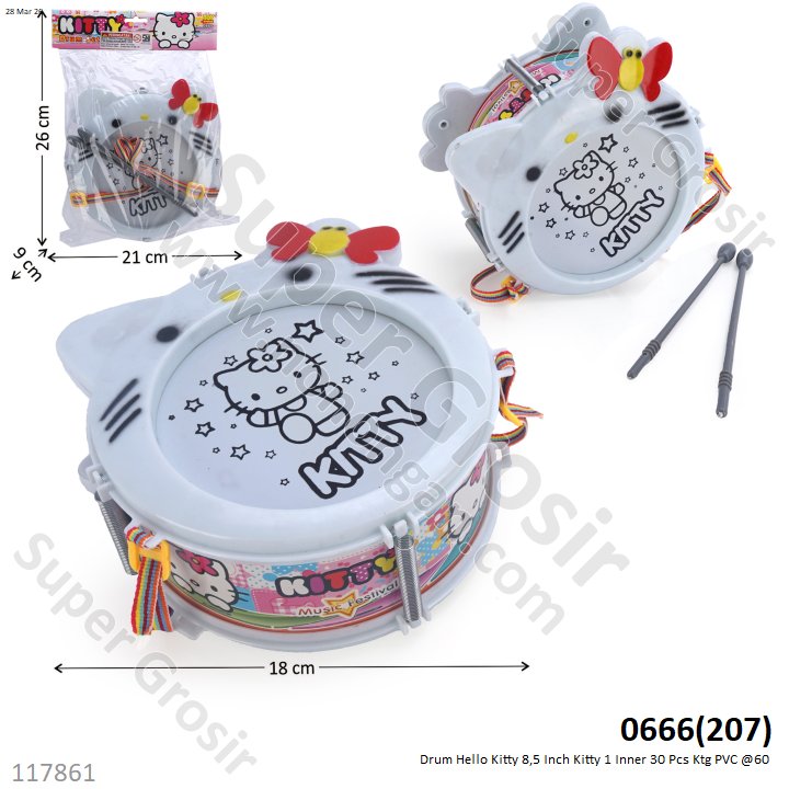 Drum Hello Kitty 8,5 Inch Kitty 1 Inner 30 Pcs Ktg PVC @60