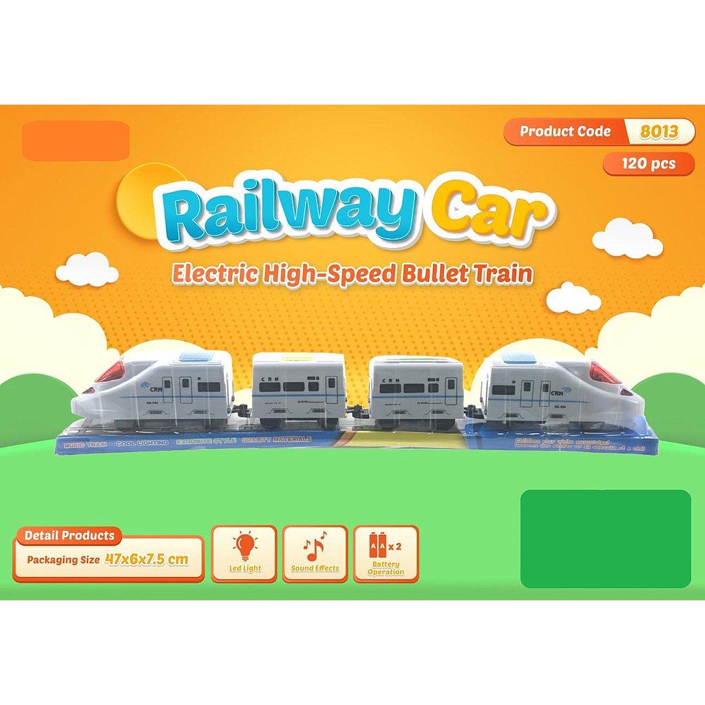 Kereta Cepat 4 Gerbong B/O Jalan Suara Lampu 1 Inner 60 Pcs Box Mika @120