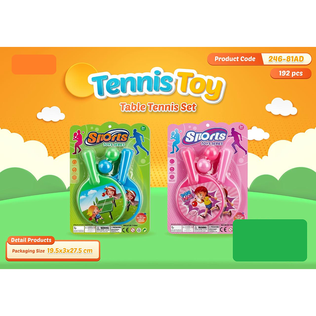 Bet Pingpong Plastik 2 Pcs + Bola Sports 1 Inner 96 Pcs Press @192