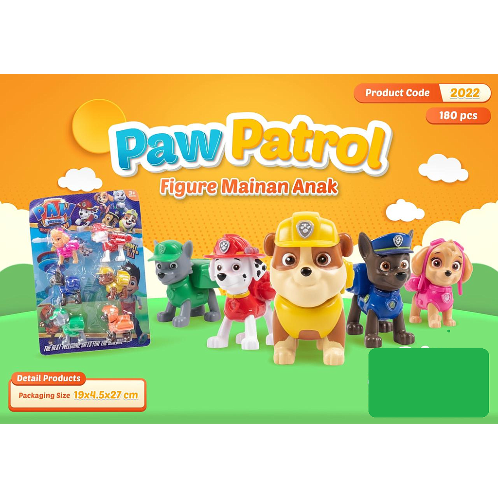 Figure Paw Patrol 6 Pcs Paw 1 Inner 90 Pcs Press @180