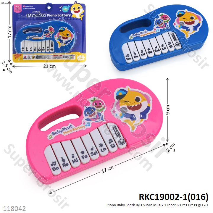 Piano Baby Shark B/O Suara Musik 1 Inner 60 Pcs Press @120