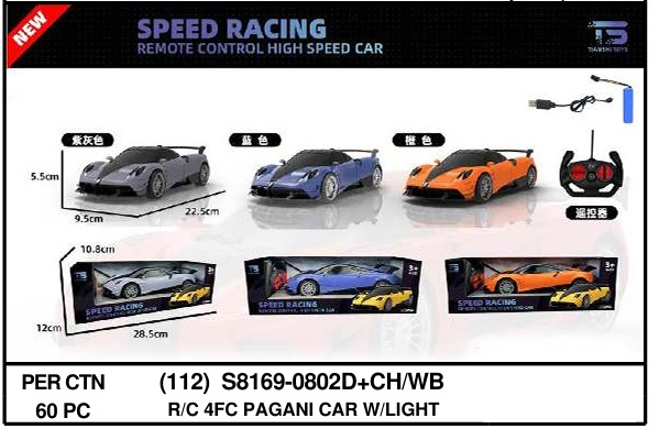R/C Mobil Sports 1:18 Charge + Kabel Charge Lampu Speed Racing 27 MHz 4 Channel 1 Ikat 3 Pcs 1 Inner 30 Pcs Box Window @60