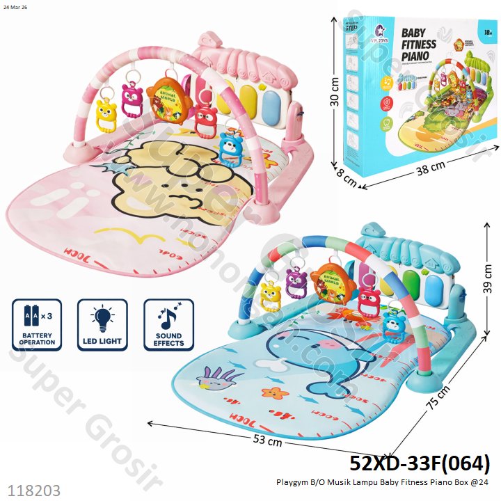 Playgym Piano B/O Musik Lampu Baby Fitness Box @24