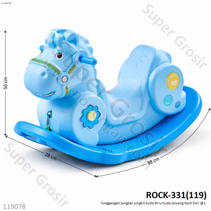 Tunggangan Jungkat Jungkit Kuda Biru Kuda Goyang Rock Koli @1