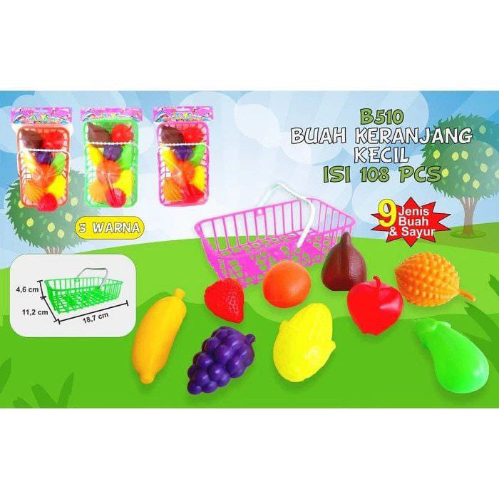 Food Set Buah 9 Pcs + Keranjang Toys Ktg PVC @108