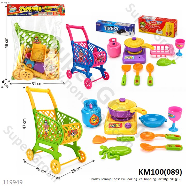 Trolley Belanja Loose Isi Cooking Set Shopping Cart Ktg PVC @36