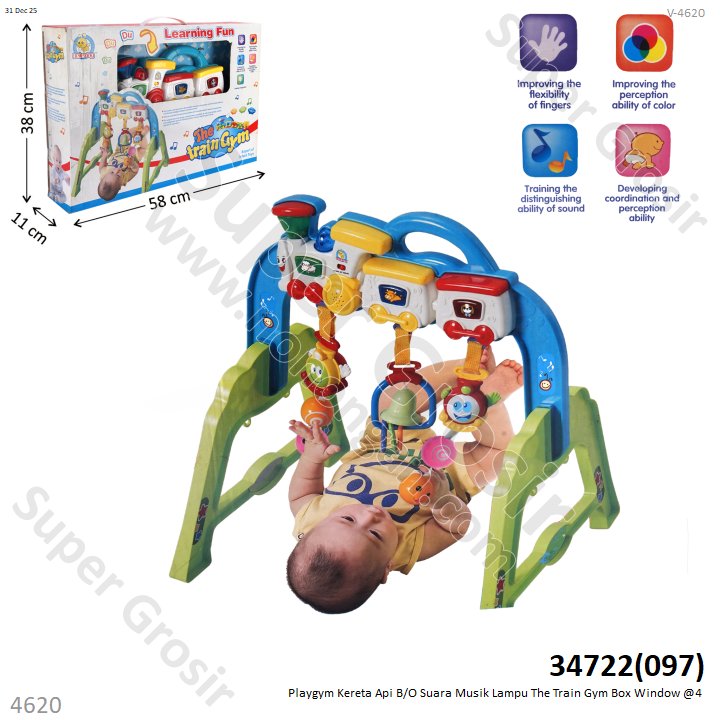 Playgym Kereta Api B/O Suara Musik Lampu The Train Gym Box Window @4