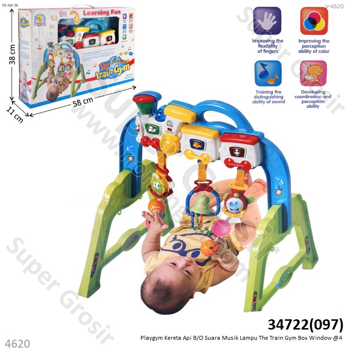 Playgym Kereta Api B/O Suara Musik Lampu The Train Gym Box Window @4