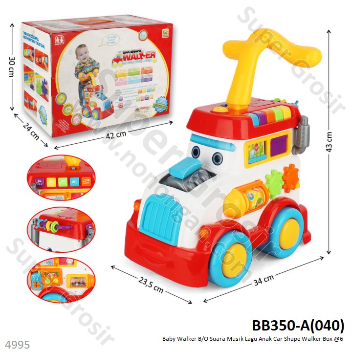 Baby Walker Push Walker Truk B/O Suara Musik Lagu Anak Car Shape Walker Box @6