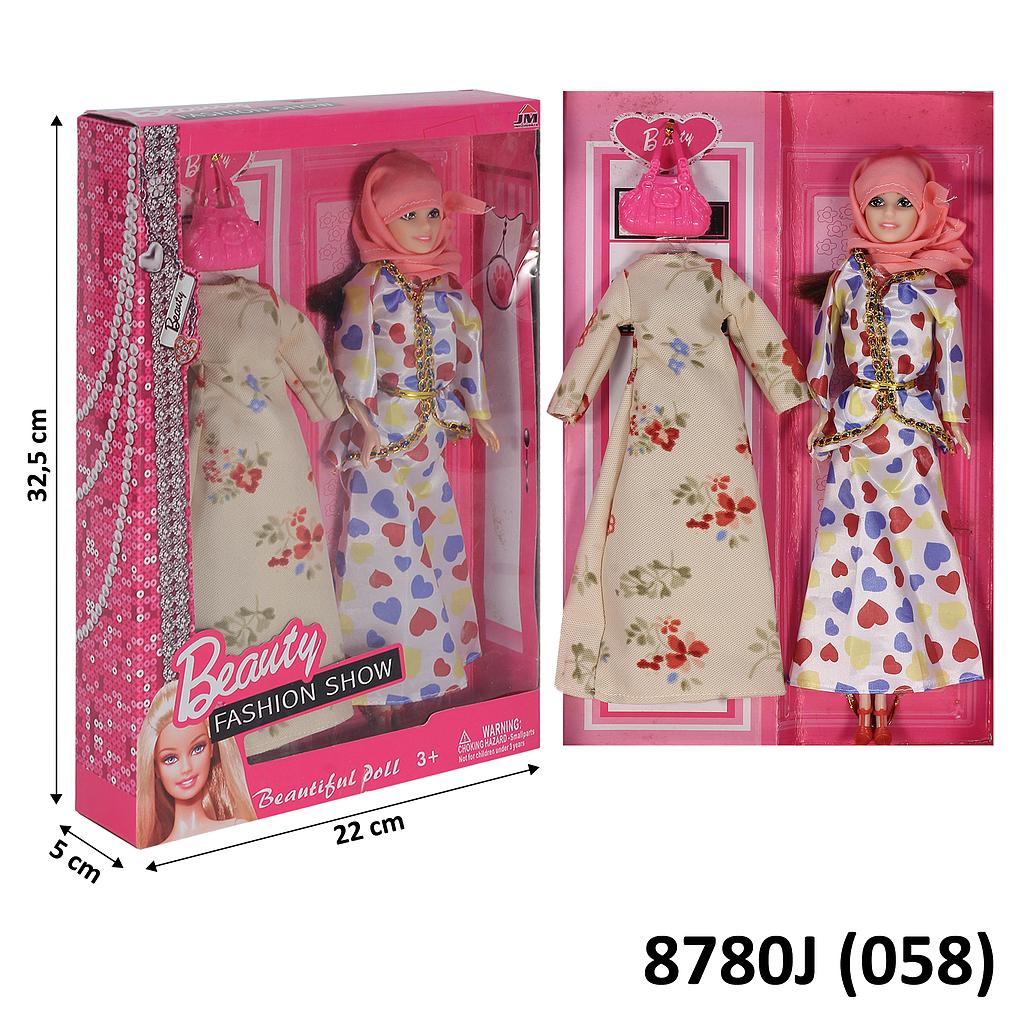 Boneka Barbie Hijab + Baju dan Tas Beauty Fashion Show Box Window @90