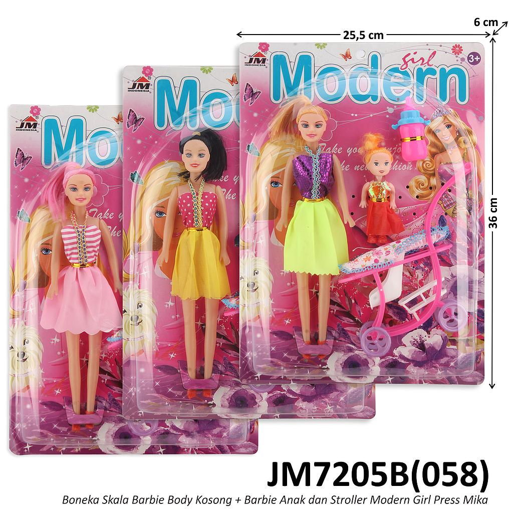 Boneka Barbie Set Stroller dan Anak Modern Girl Press Mika @66