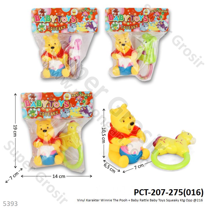 Vinyl Karakter Winnie The Pooh + Baby Rattle Baby Toys Ktg Opp @216