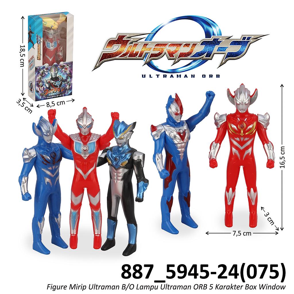 Action Figure Ultraman 17 cm B/O Lampu ORB 5 Karakter Box Window @480