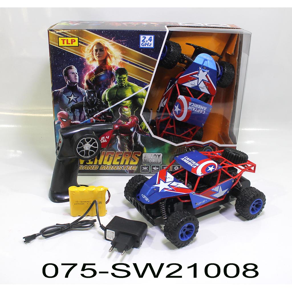 R/C Mobil Sand Monster Captain America Charge + Charger Avengers 2.4 Ghz Box Window @36