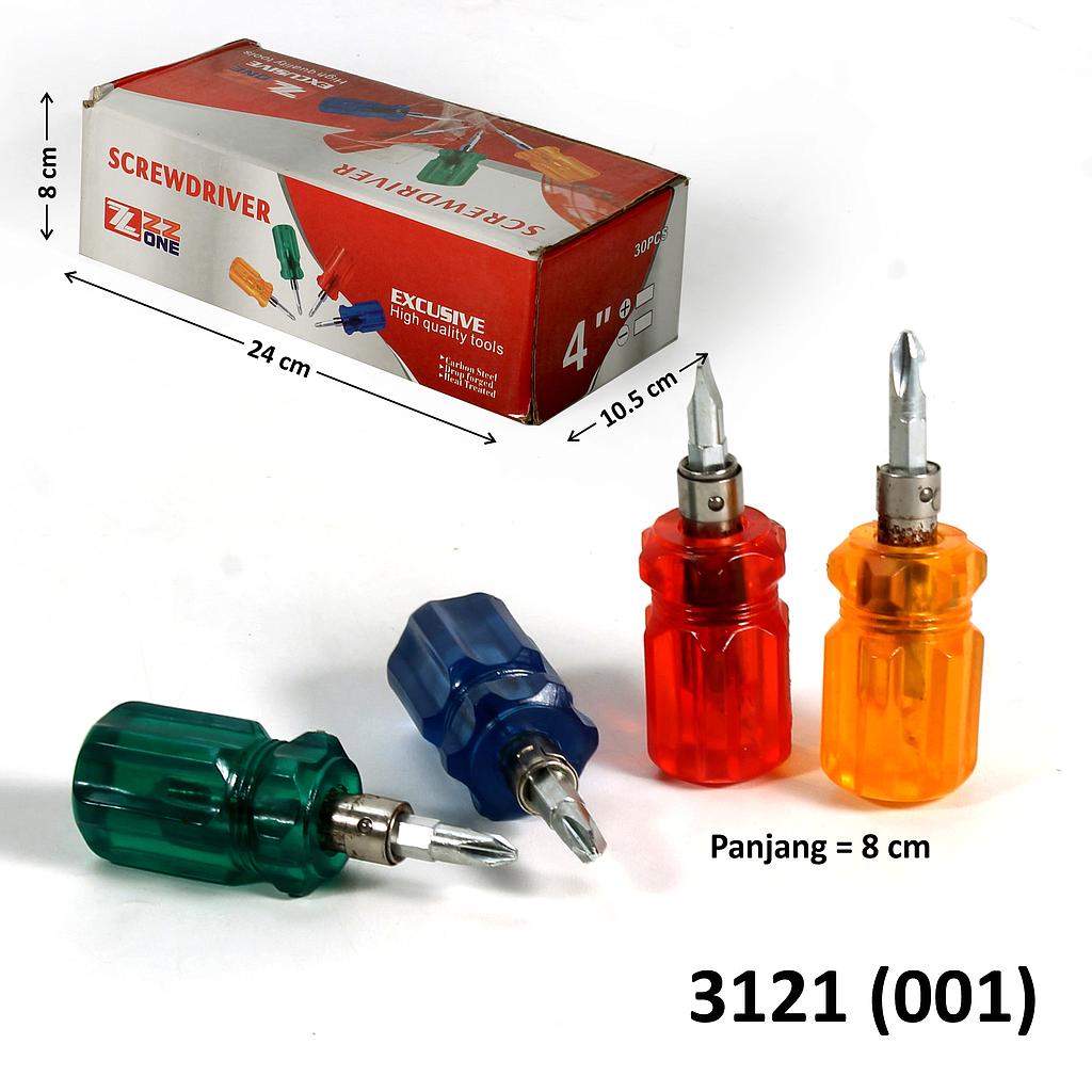 Obeng Cebol Bolak Balik Warna ZZ One Screwdriver 1 Box 30 Pcs Loose Pack @600