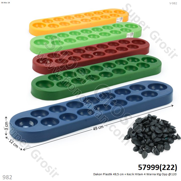 Dakon Plastik 49 cm + Kecik Hitam Ktg Opp @120