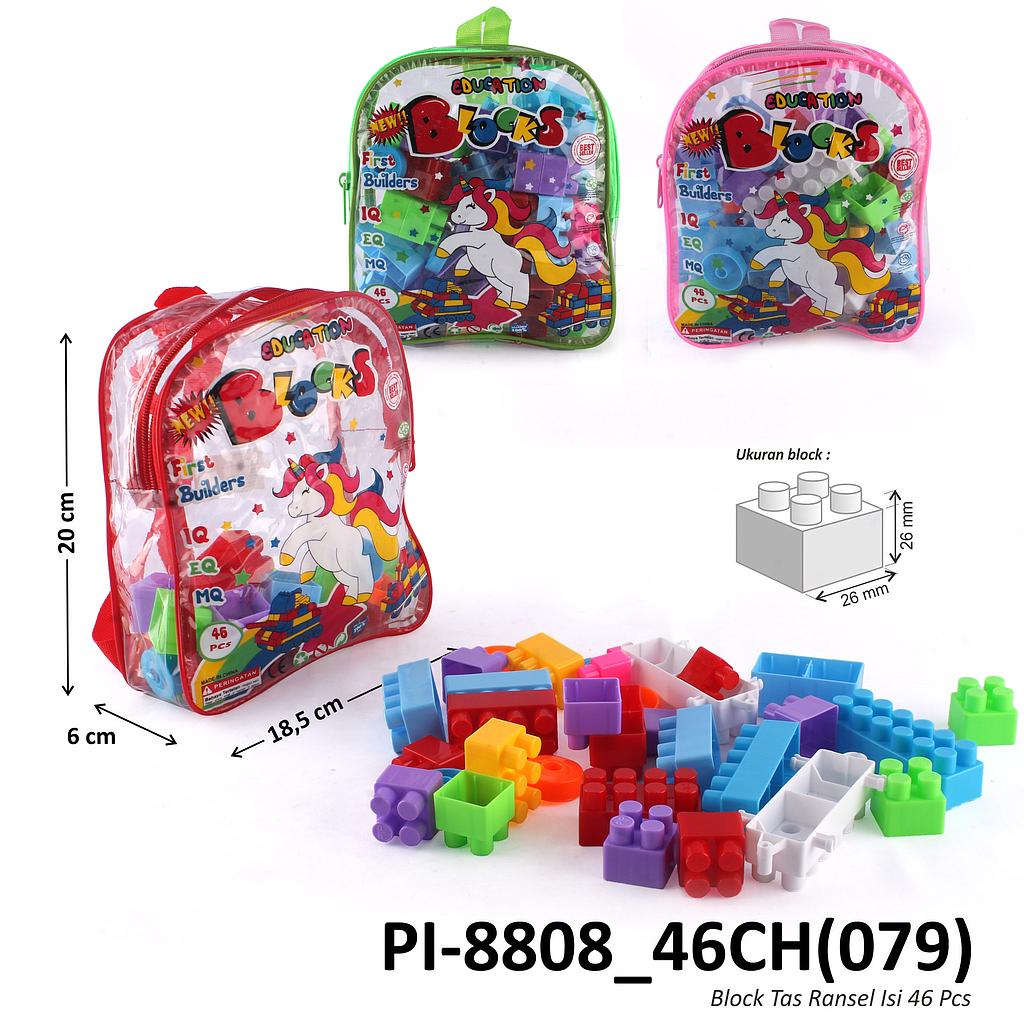 Block 26x26 mm 46 Pcs Gambar Kuda Poni Education Block Tas Ransel @120